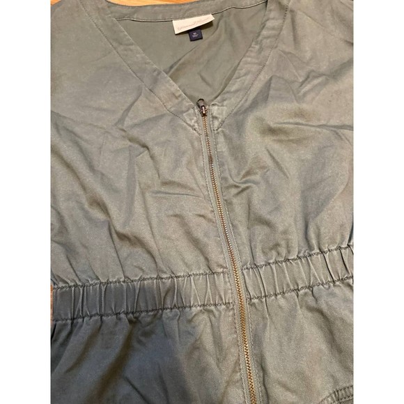 Universal Thread Zip Up V Neck Dress with Pickets Olive Green XS - Picture 3 of 5